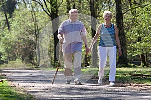 Walking through the park