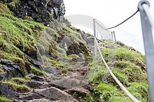 Walking path along a cliff