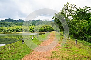 Walking Path along the Reservoir to Jedkod Waterfall, Saraburi, photo