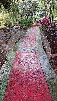 Walking path at the garden for garden design and decoration