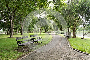 Walking path in Suan Luang Rama 9 Public Park