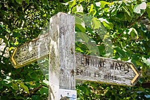 Walking on the Pennine Way from Edale in Derbyshire