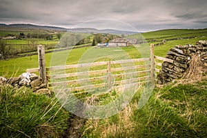 Walking on the Pennine Way and Ribble Way below Pen-y-Ghent in Horton in ribblesdale