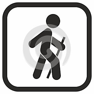 Walking person, web symbol, black icon, vector, eps.