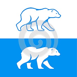 Walking polar bear illustration.