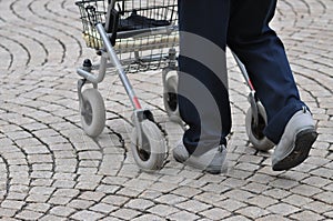 Walking with rollator