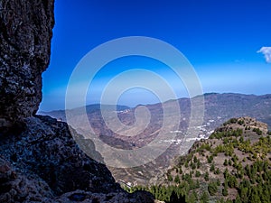Walking from Roque Nublo to Tejeda on Gran Canaria, Canary Islands, Spain