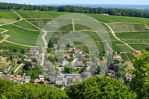 Walking in Sancerre, medieval hilltop town and commune in Cher department, France overlooking the river Loire valley with