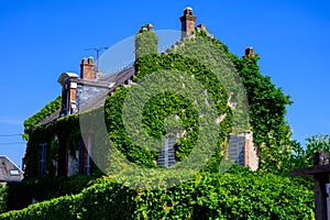 Walking in Sancerre, medieval hilltop town and commune in Cher department, France overlooking the river Loire valley with