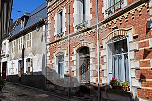 Walking in Sancerre, medieval hilltop town and commune in Cher department, France overlooking the river Loire valley with