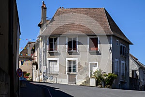 Walking in Sancerre, medieval hilltop town and commune in Cher department, France overlooking the river Loire valley with