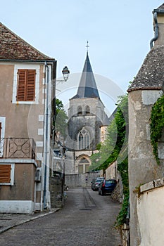 Walking in Sancerre, medieval hilltop town and commune in Cher department, France overlooking the river Loire valley with