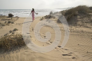 Walking on the sand dunes