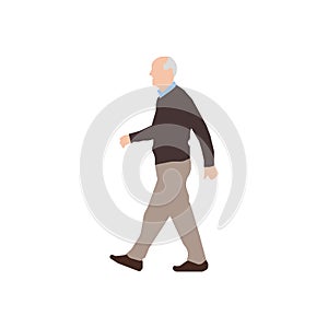 Walking senior erson sihouette illustration