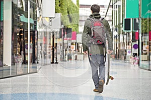 Walking through a shopping mall