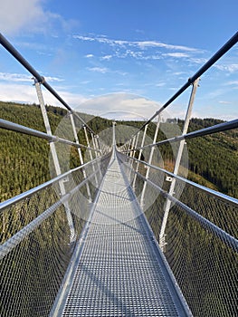 Walking the Sky Bridge in Dolni Morava