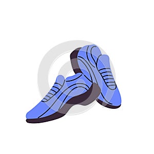 Walking sneakers, running shoes, jogging footgears. Stylish trainers for football, soccer. Unisex sports footwear pair