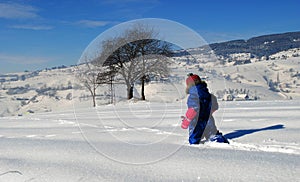 Walking through the snow