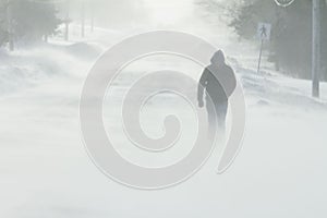 Walking in Snow Storm