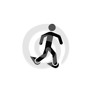 Walking with snowshoes, icon. Element of simple icon for websites, web design, mobile app, infographics. Thick line icon for