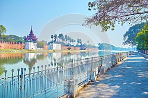 The walking street along Mandalay Palace, Myanmar