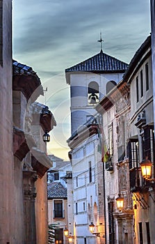 Walking Street Church Iglesia Durante Albaicin Granada Anadalusia Spain photo