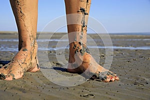 Walking on tidal mudflats