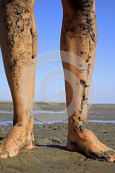 Walking on tidal mudflats