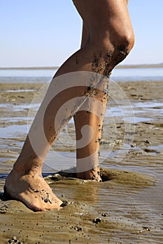Walking on tidal mudflats
