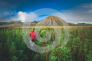 Walking towards Gunung Bromo at dawn