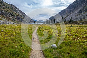 Walking towards Kokanee Lake, Kokanee Glacier Provincial Park, BC, Canada photo