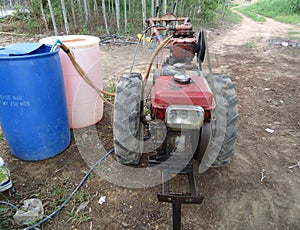 Walking tractors are another type of power machinery used to drive wheels for tractors.