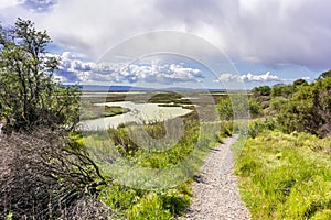 Walking trail in Don Edwards National Wildlife Refuge, San Jose, South San Francisco Bay Area, California