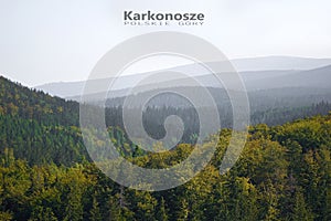 Walking trail to Szrenica, Karkonosze,Panoramic view of the Giant Mountains