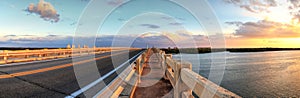 Walking trails along Bridge along Estero Boulevard, crossing over New Pass from Estero Bay