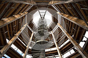 Walking through treetops - wooden tower