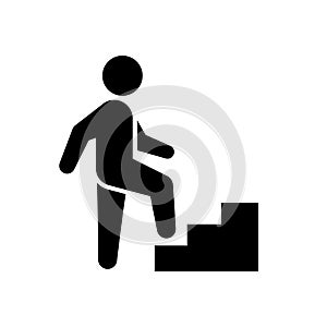 Walking up person glyph icon