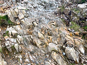 Walking up Pyg Track, Yr Wyddfa (Snowdon) highest mountain in Wales, Gwynedd, Wales photo