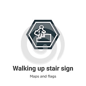 Walking up stair sign vector icon on white background. Flat vector walking up stair sign icon symbol sign from modern maps and