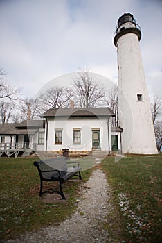 Walking Up to Pointe Aux Barques Lighthouse photo