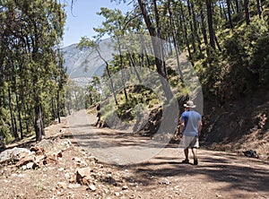 Walking uphill from Hisaronu, Turkey