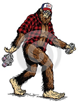 Walking USA American hillbilly Sasquatch