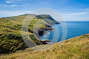 Walking on the Welsh Coast Path around Aberdaron on the Llyn Peninsula in North Wales