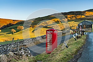 Walking in the Yorkshire dales - telephone box