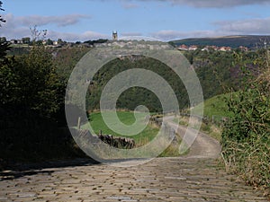 Walking on the yorkshire moors.