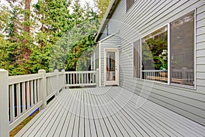 Walkout deck overlooking green belt