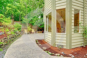 Walkout patio with sitting area