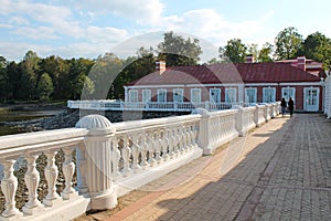 Walks in Monplaisir. Lower park of Peterhof. St. Petersburg.