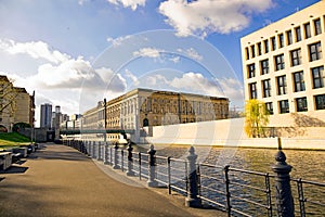 The walkway alongside the Spree Canal, in Berlin.