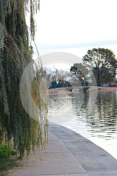 Walkway around Cortez park lake, Phoenix, AZ